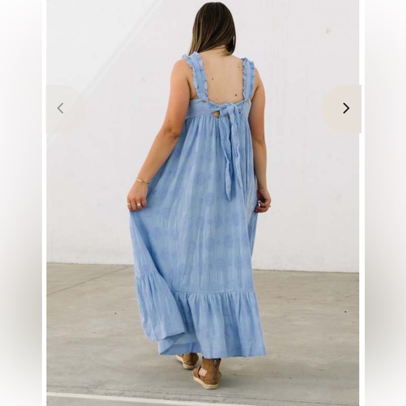 Miou Muse Blue Sleeveless Maxi Dress sz M - Picture 3 of 10